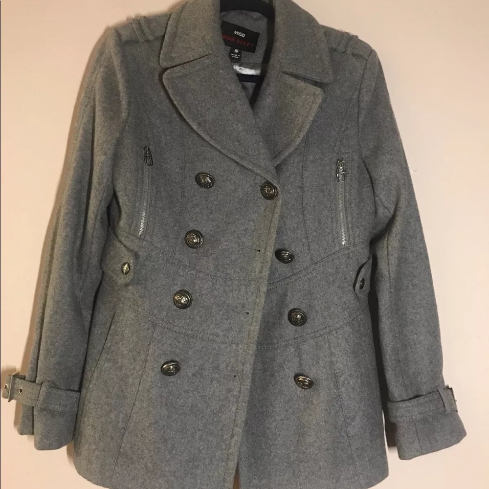 Miss sixty grey wool peacoat women’s size small